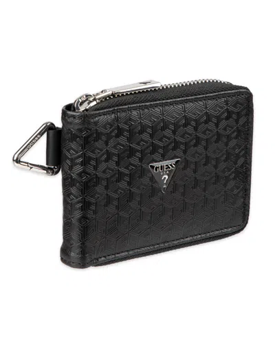 Guess Men's Rfid G Cube Emboss Zip Around Wallet With Coin Pocket