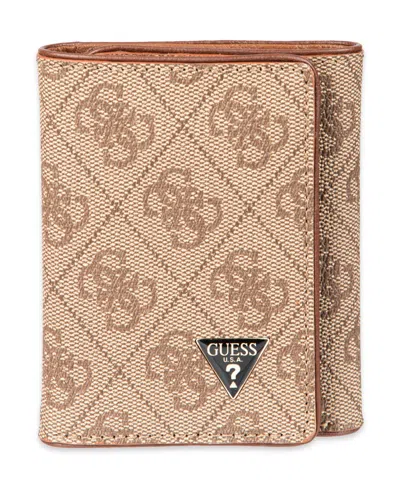 Guess Men's Rfid Quatro G Trifold Wallet In Brown