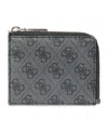 Guess Men's Rfid Quatro G Zip Around Card Case Wallet In Black
