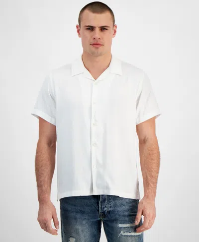 Guess Men's Roma Stripe Shirt In Salt White