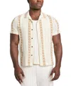 Guess Men's Sandoval X-pattern Dobby Shirt In Salt White Multi