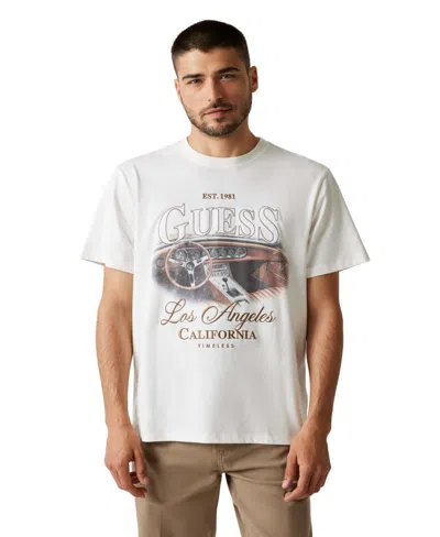 Guess Men's Satin Patch Short-sleeve T-shirt In White