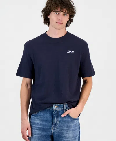 Guess Men's Seaside Paint Cotton Graphic T-shirt In Black