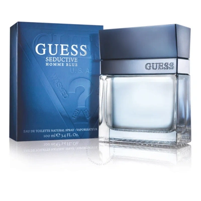 Guess Men's Seductive Homme Blue Edt Spray 3.4 oz (100 Ml) In Black / Blue / Coral