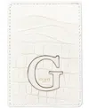 Guess Men's Senda Croc-embossed Leather Rfid Card Case In Bone