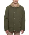 Guess Men's Sherpa Lined Coach Jacket In Olive Morning