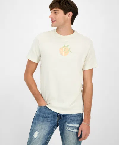 Guess Men's Short Sleeve Crewneck Art Print T-shirt In Neutral
