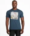 Guess Men's Short Sleeve Crewneck Flower Box Graphic T-shirt In Blue
