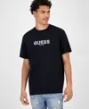 Guess Men's Short Sleeve Embroidered Logo Crewneck T-shirt In Black