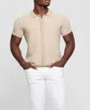 Guess Men's Short Sleeve Highland Textured Shirt In Tan