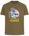Guess Men's Short Sleeve Japanese Wave Graphic Crewneck T-shirt In Green