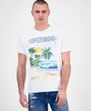 Guess Men's Short Sleeve Oceans View Graphic Crewneck T-shirt