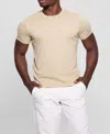 Guess Men's Short Sleeve Solid Granada Crew Shirt In Tan