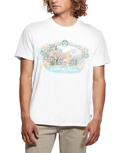 Guess Men's Short Sleeve Tiger Graphic Crewneck T-shirt