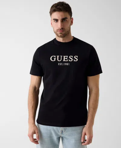 Guess Men's Short-sleeve Guelogo Embroidered T-shirt In Black
