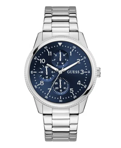 Guess Men's Silver Tone Multi-function Watch, 44mm
