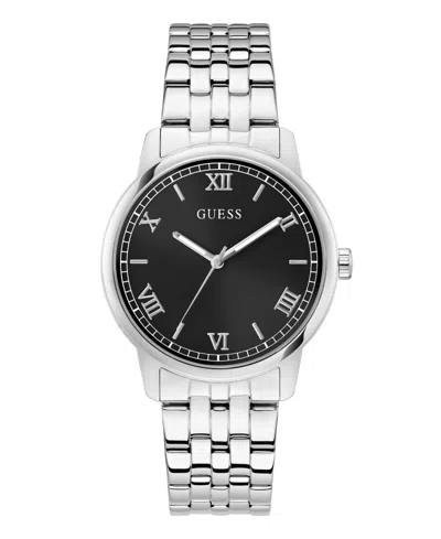 Guess Men's Silver-tone Analog Watch, 40mm In Metallic