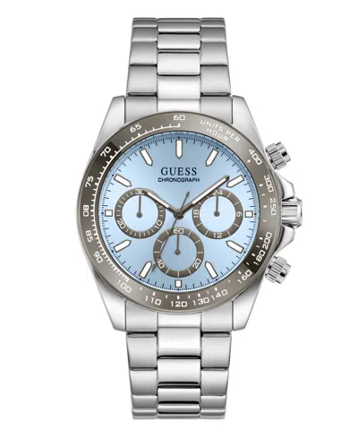 Guess Men's Silver-tone Chronograph Watch, 42mm In Metallic