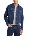 Guess Men's Slim-fit Solid Button-down Denim Shirt In Varane Dark Wash