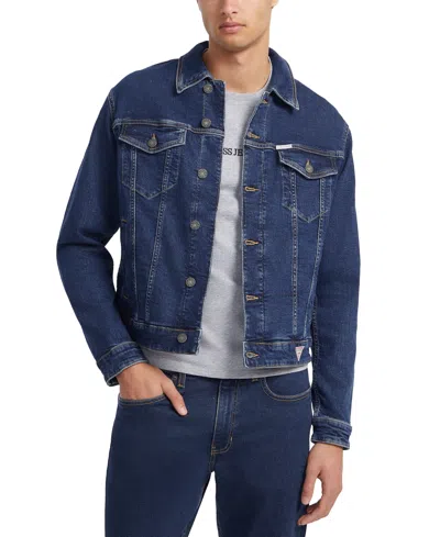 Guess Men's Slim-fit Solid Button-down Denim Shirt In Rinse Wash