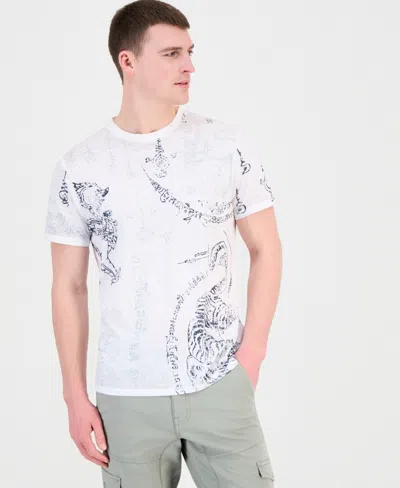 Guess Men's Southeast Burnout T-shirt In White
