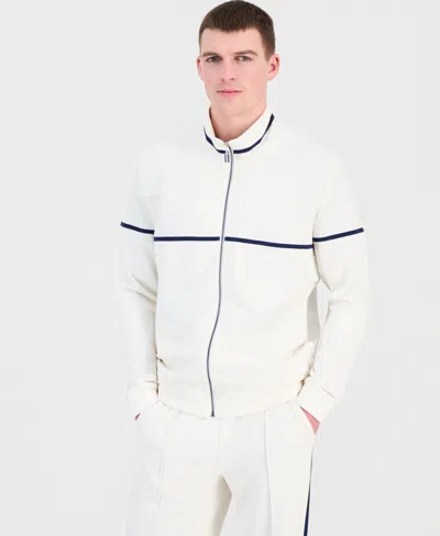 Guess Men's Spiros Full-zip Sweatshirt In White