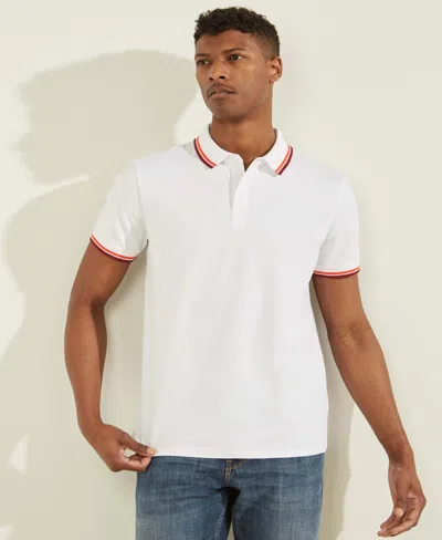 Guess Men's Sports Pique Polo In White
