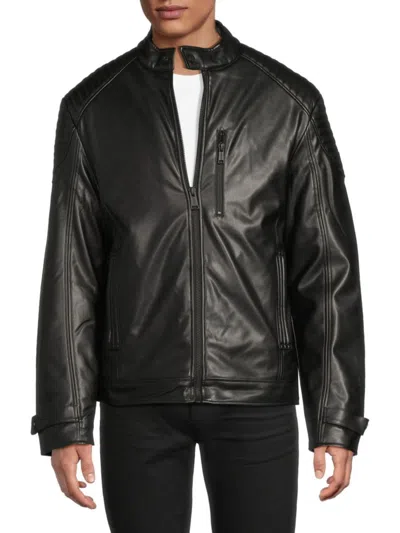 Guess Men's Stephane Faux-leather Moto Jacket In Multi
