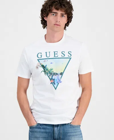 Guess Men's Sunset Triangle Graphic T-shirt In White