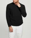 Guess Men's Textured Long-sleeve T-shirt In Jet Black