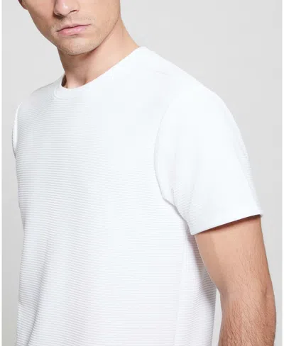 Guess Men's Textured Stripe Tee In White