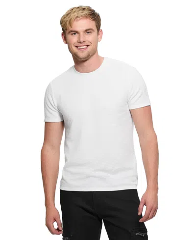 Guess Men's Textured Stripe T-shirt In White