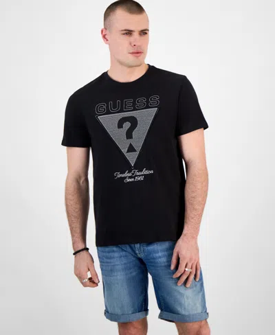 Guess Men's Timeless Regular-fit Embroidered Logo Graphic T-shirt In Black