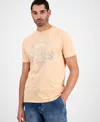 Guess Men's Timeless Short Sleeve Embroidered Logo Graphic T-shirt In Neutral
