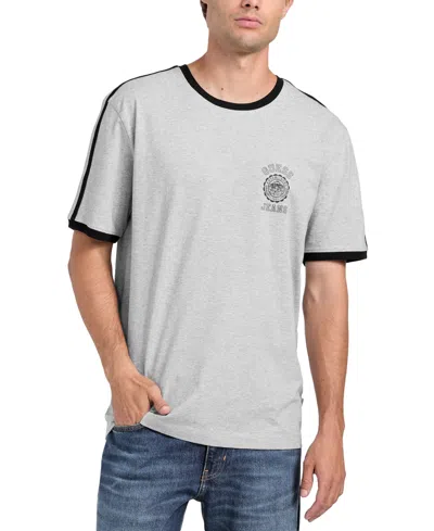 Guess Men's Tipped Logo Ringer T-shirt In Heather Gray