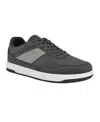 Guess Men's Tolyo Perf Toe Fashion Lace Up Sneakers In Dark Gray