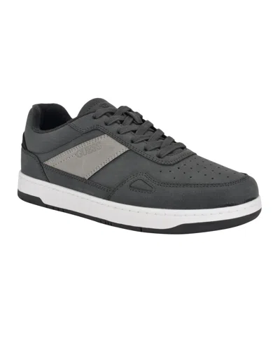Guess Men's Tolyo Perf Toe Fashion Lace Up Sneakers In Dark Gray