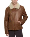 Guess Men's Toni Asymmetrical Faux Leather Jacket In Brown