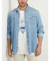 Guess Big Boys Denim Long Sleeve Button Up Shirt In The Medina