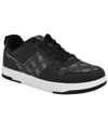 Guess Men's Tryon Branded Lace Up Fashion Sneakers In Black,silver Logo Multi