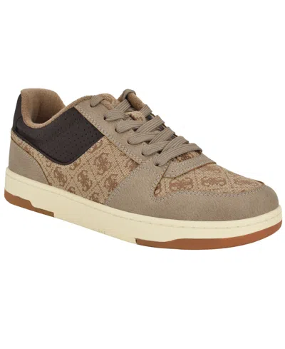 Guess Men's Tryon Branded Lace Up Fashion Sneakers In Taupe