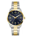 Guess Men's Two-tone Analog Watch, 40mm In Metallic