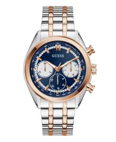 Guess Men's Two-tone Multi-function Watch, 44mm In Gold