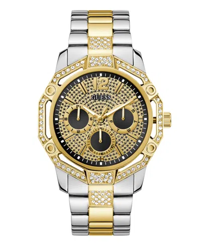 Guess Men's Two-tone Multi-function Watch, 46mm In Gold
