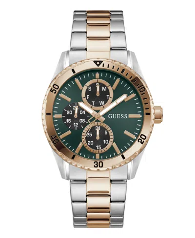 Guess Men's Two-tone Multi-function Watch, 43mm In Metallic