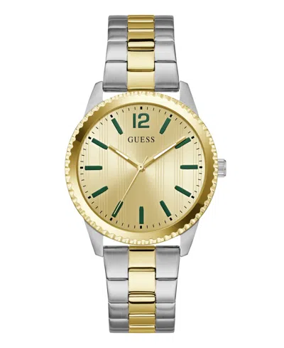 Guess Men's Two-tone Stainless Steel Watch, 40mm In Silver