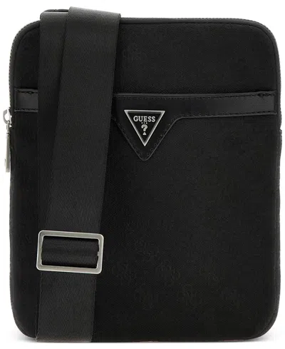 Guess Men's Vezzola Jacquard Crossbody Bag In Black