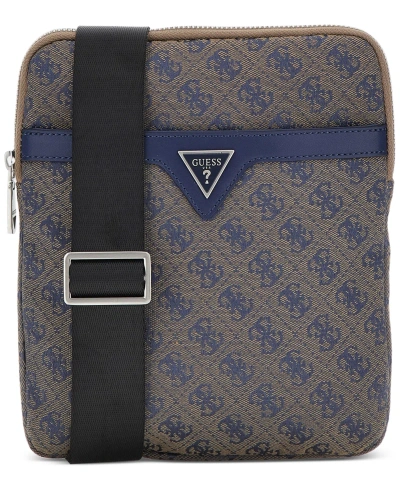 Guess Men's Vezzola Jacquard Crossbody Bag In Cbl-turquo