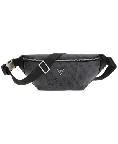 Guess Men's Vezzola Water-resistant Printed Belt Bag In Black