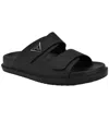 Guess Men's Visel Branded Slip On Fashion Slides In Black Saffiano Texture